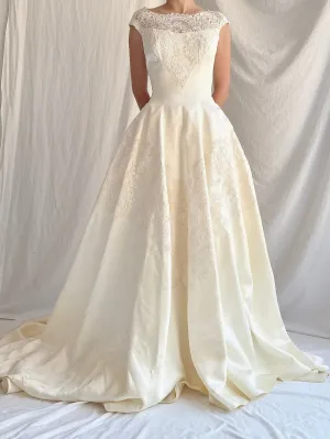 1950s Satin and Lace Gown - XS/2