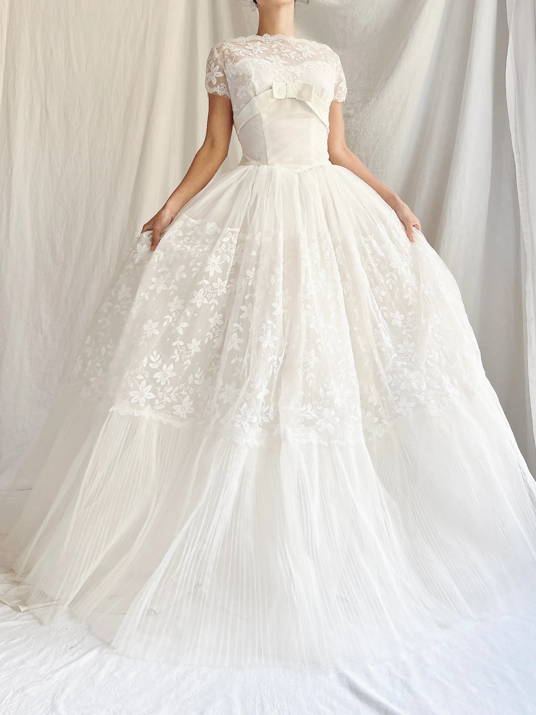 1950s Tulle & Lace Gown - XS