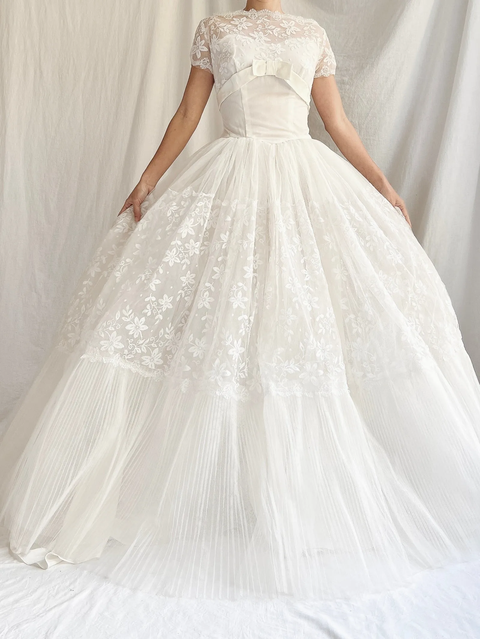 1950s Tulle & Lace Gown - XS