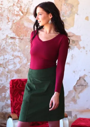 Aalia Corduroy Skirt Douglas Fir