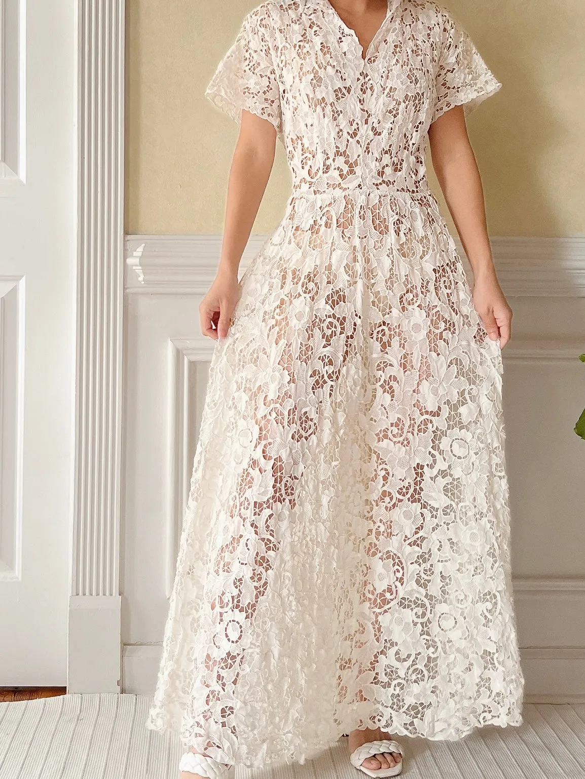 Antique Tatted Lace Dress - M/L