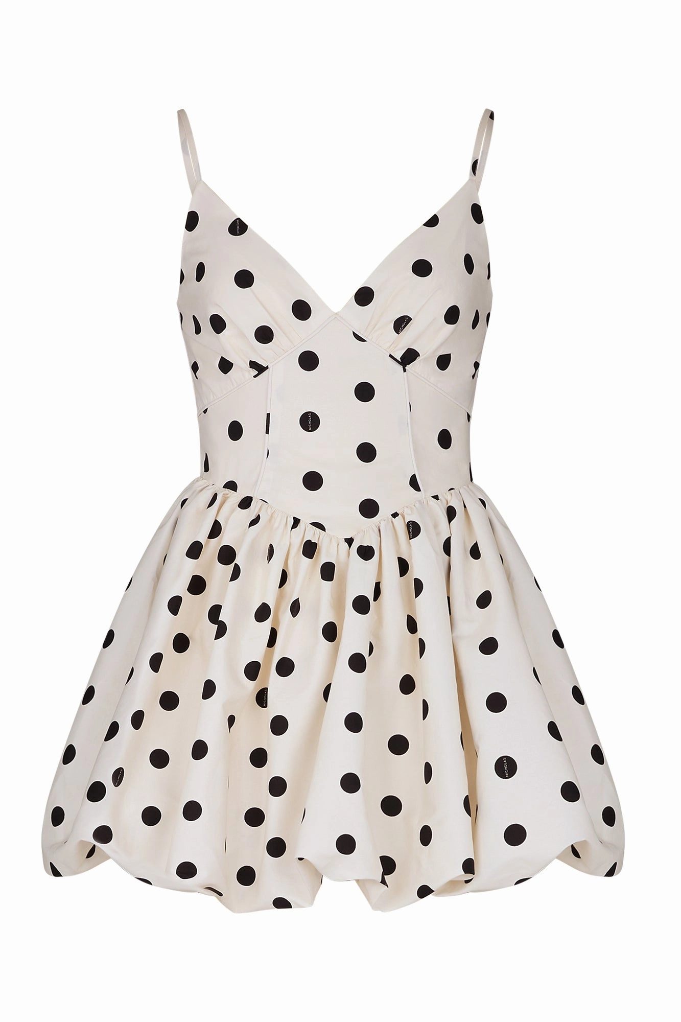 APALINE DRESS - IVORY BLACK POLKA DOT