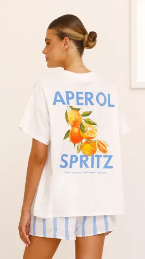 Aperol Shirt and Shorts Set - Blue/White