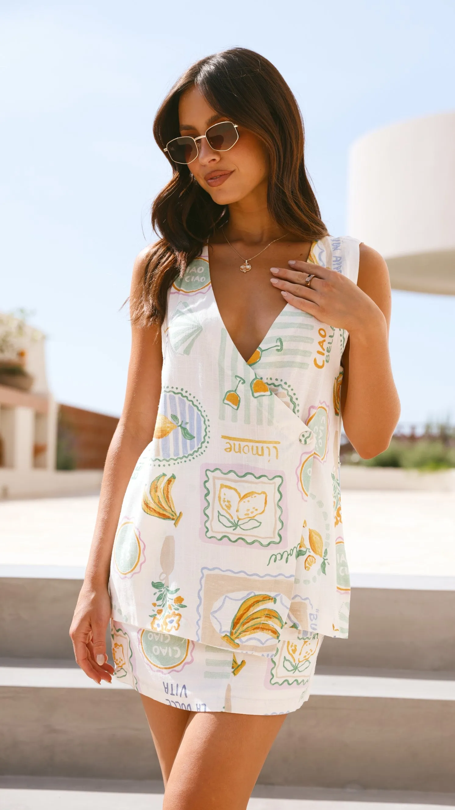 Ariel Top - Dolce Vita Print