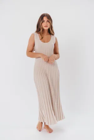 Bailey Ribbed Knit Maxi Dress in Taupe