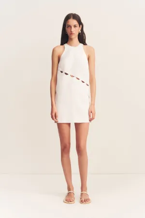 BIRDIE SCALLOP MINI DRESS - IVORY