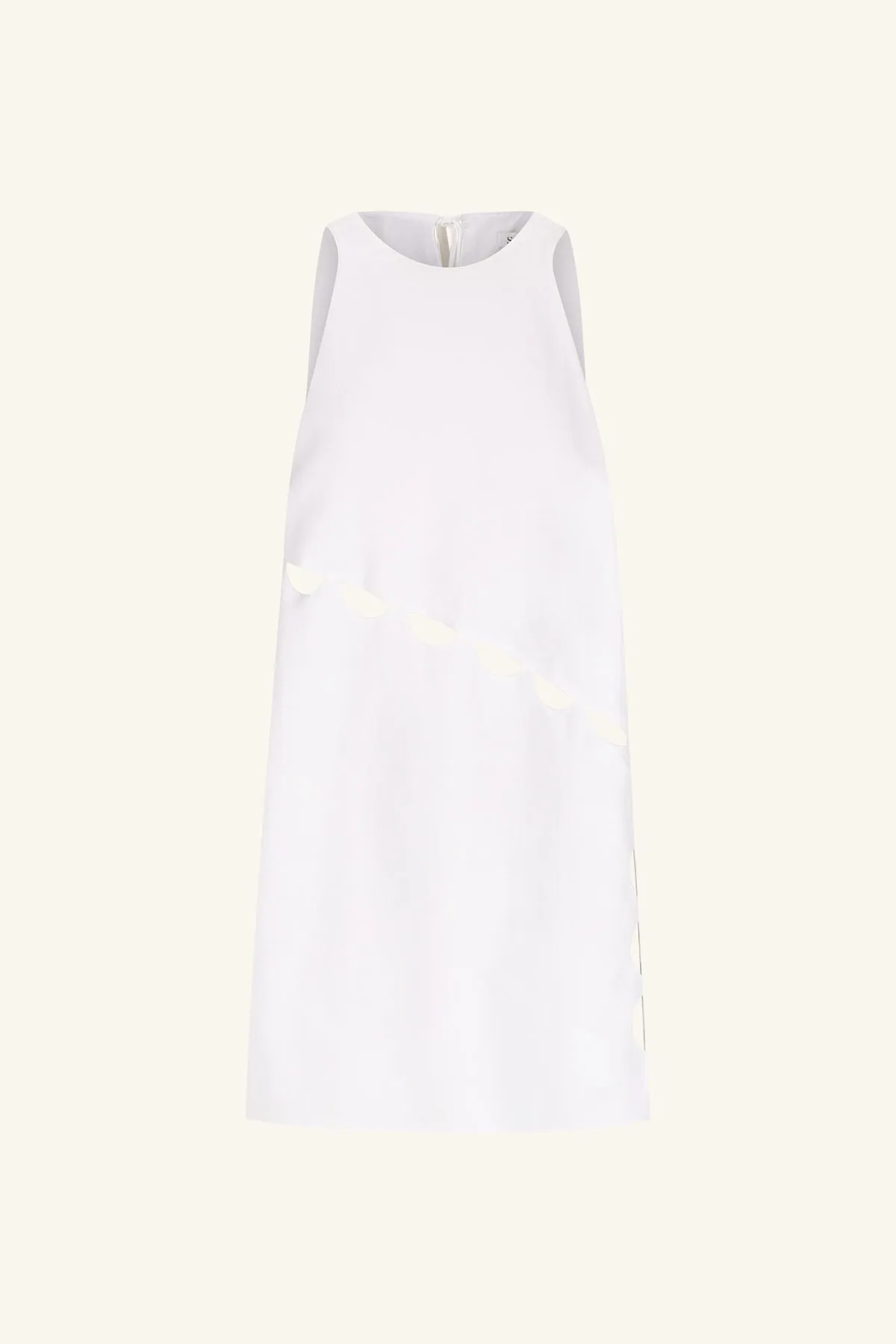 BIRDIE SCALLOP MINI DRESS - IVORY