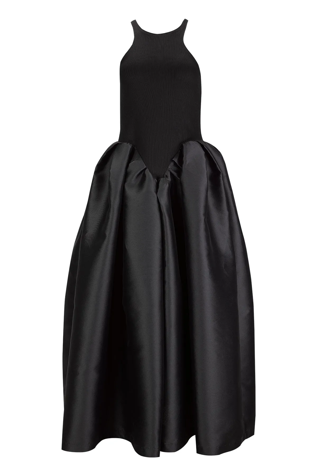 BLACK DRESS WITH TANK TOP SCOOPED