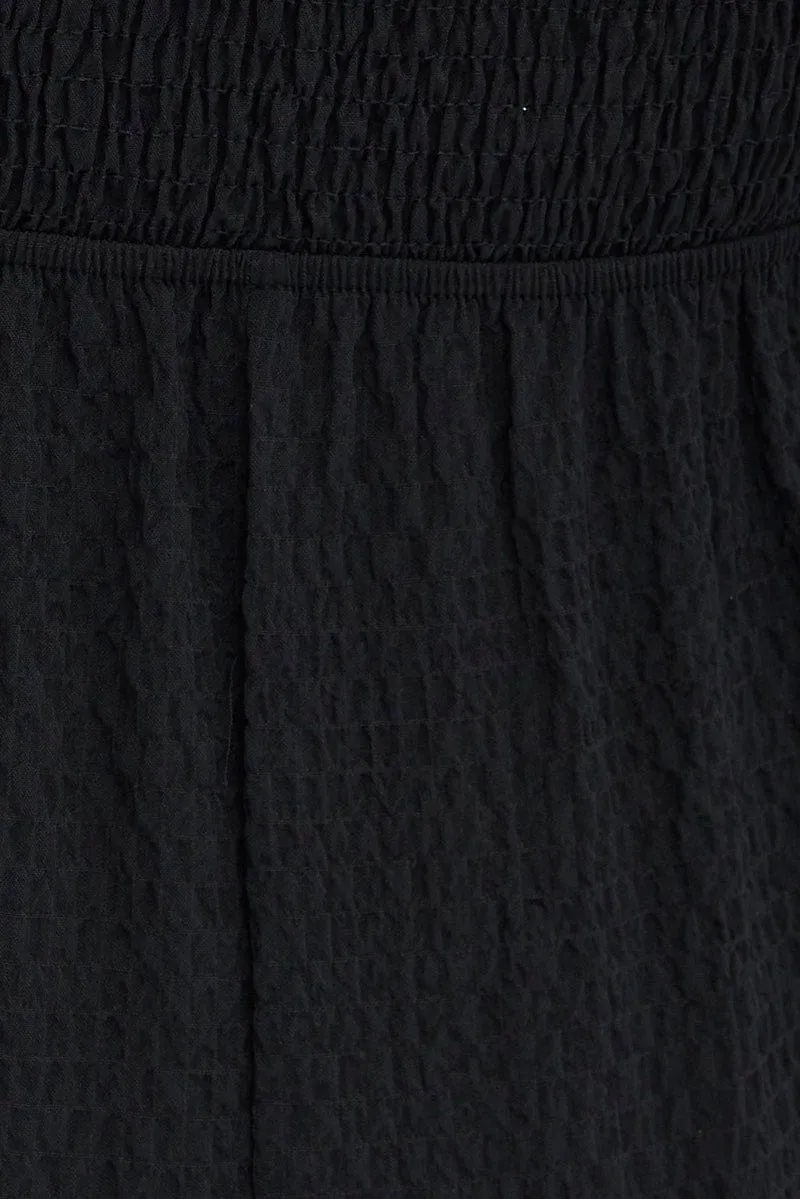 Black Midi Dress Short Sleeve Cut Out