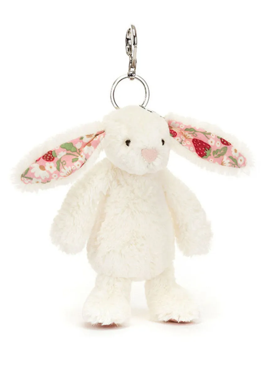 Blossom Cream Bunny Bag Charm - Berry