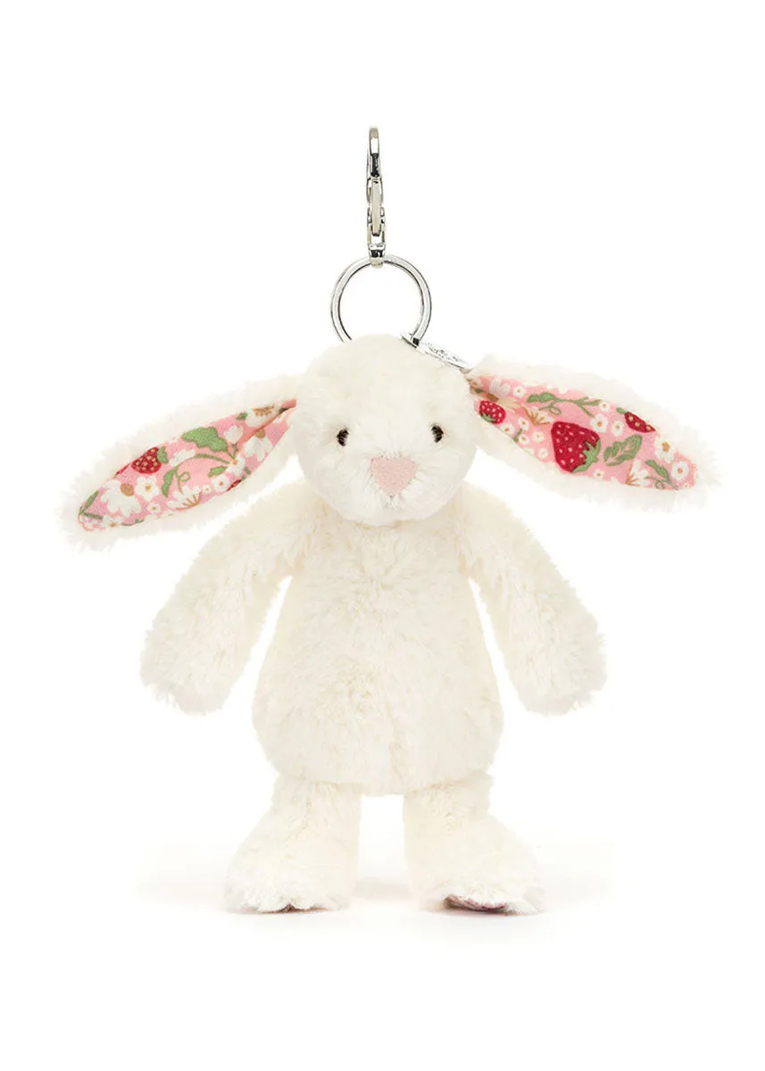 Blossom Cream Bunny Bag Charm - Berry