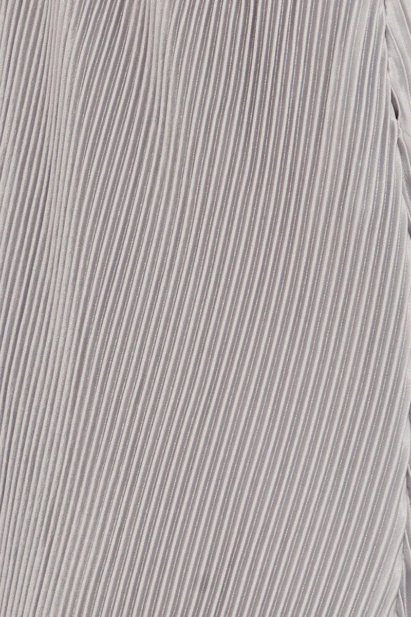 Blue Plisse Midi Dress Tie Back