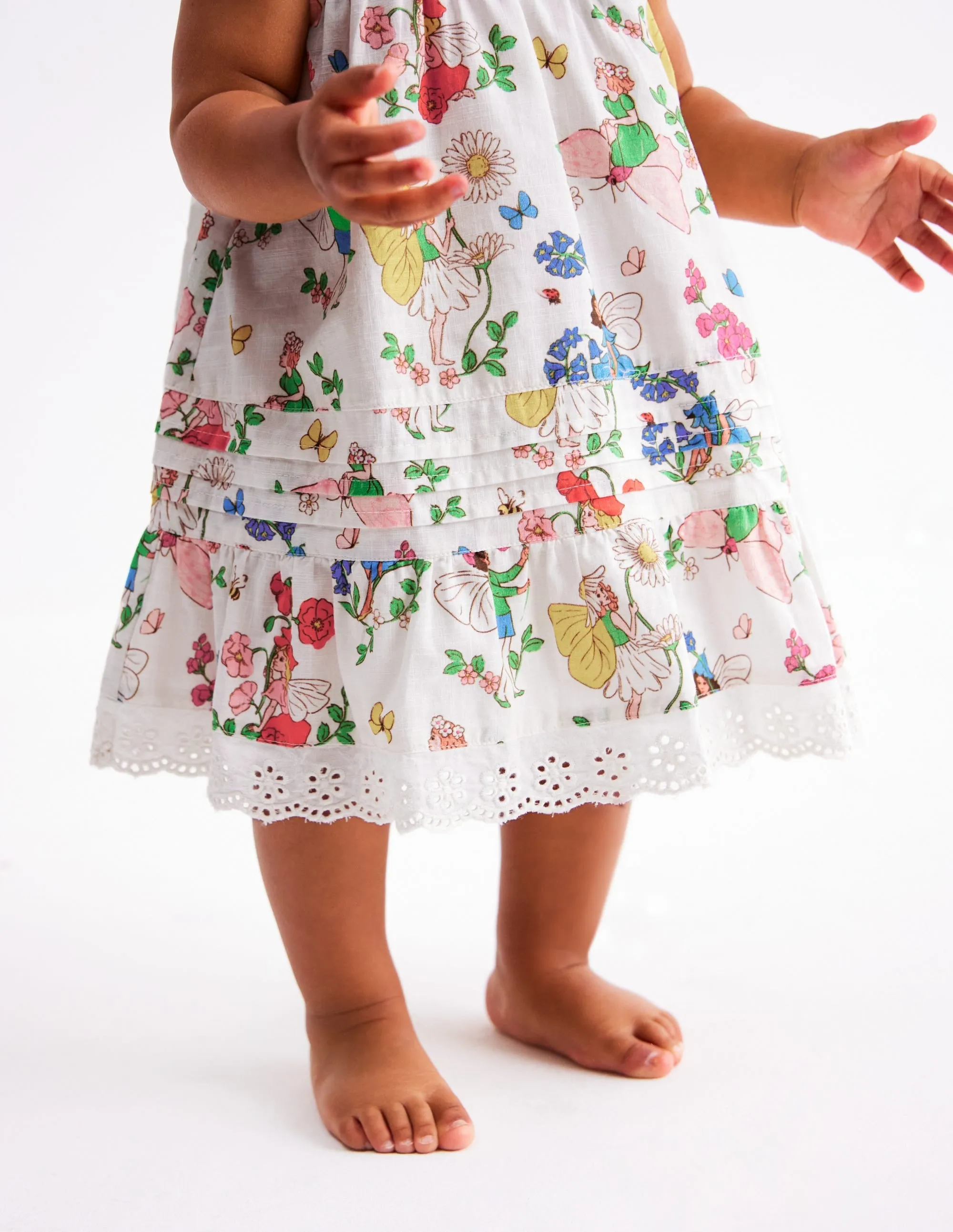 Broderie Ruffle Dress-Coconut Milk Fairies