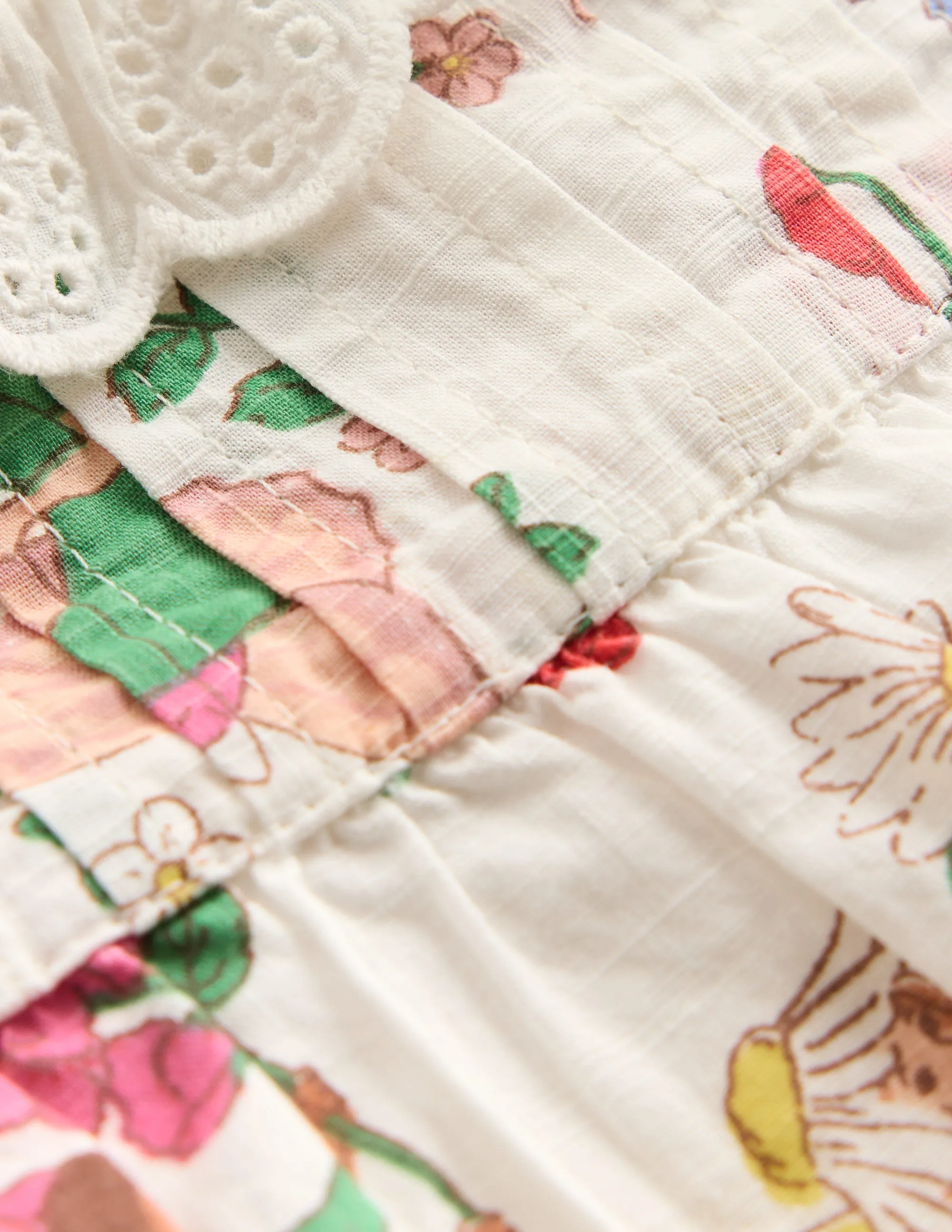 Broderie Ruffle Dress-Coconut Milk Fairies