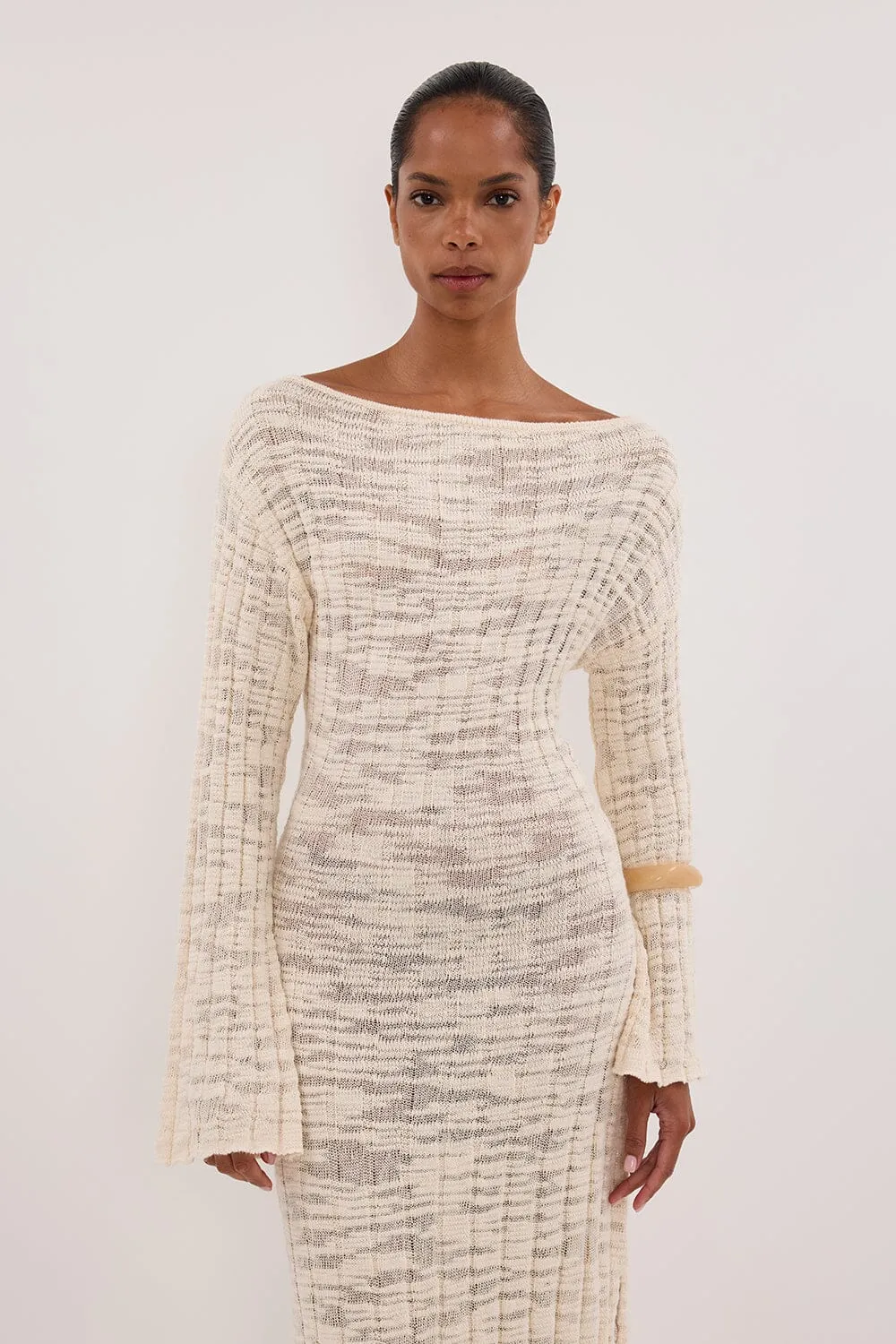 CIA NATURAL LONG SLEEVE KNIT MAXI DRESS