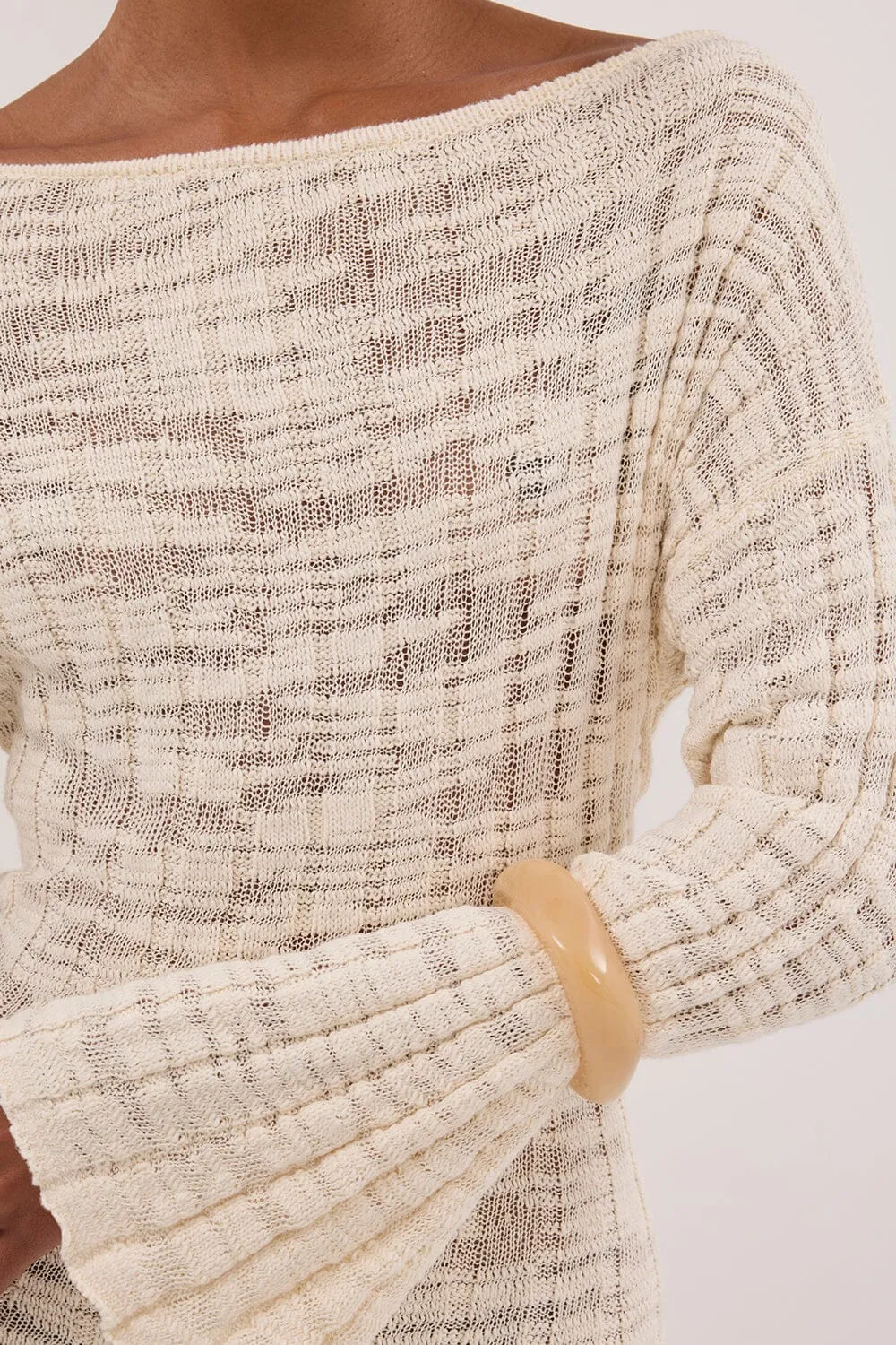 CIA NATURAL LONG SLEEVE KNIT MAXI DRESS