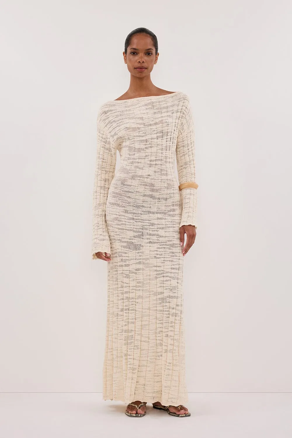 CIA NATURAL LONG SLEEVE KNIT MAXI DRESS