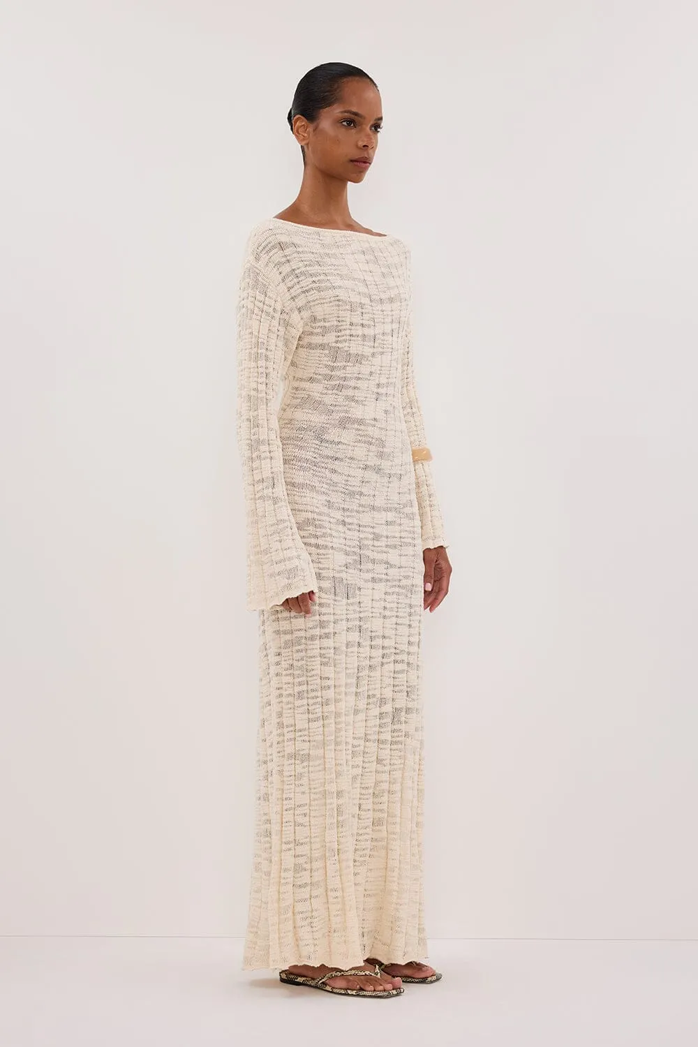 CIA NATURAL LONG SLEEVE KNIT MAXI DRESS