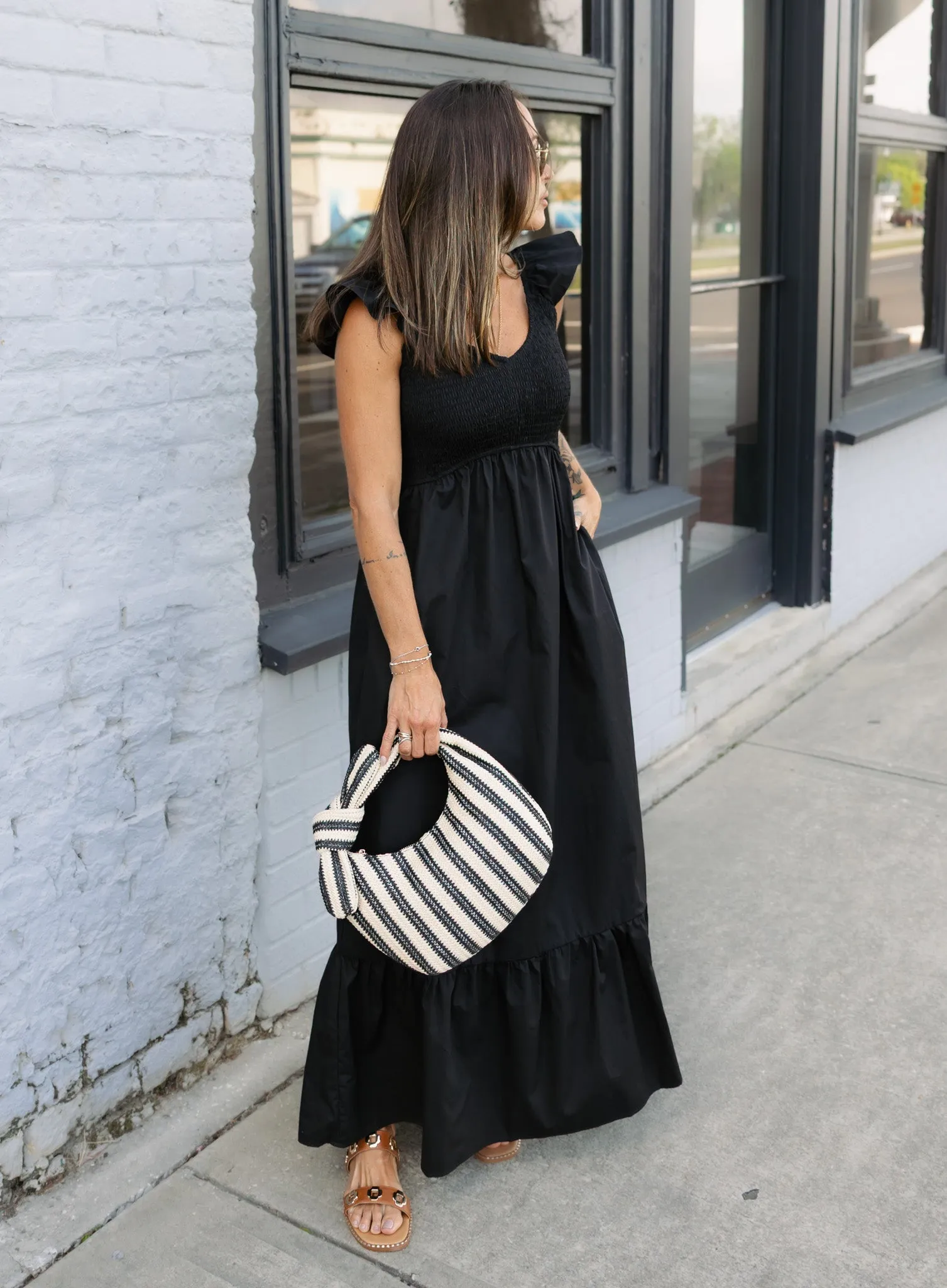 *COMING BACK* Clarke Flutter Sleeve Maxi Dress