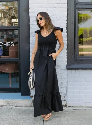 *COMING BACK* Clarke Flutter Sleeve Maxi Dress