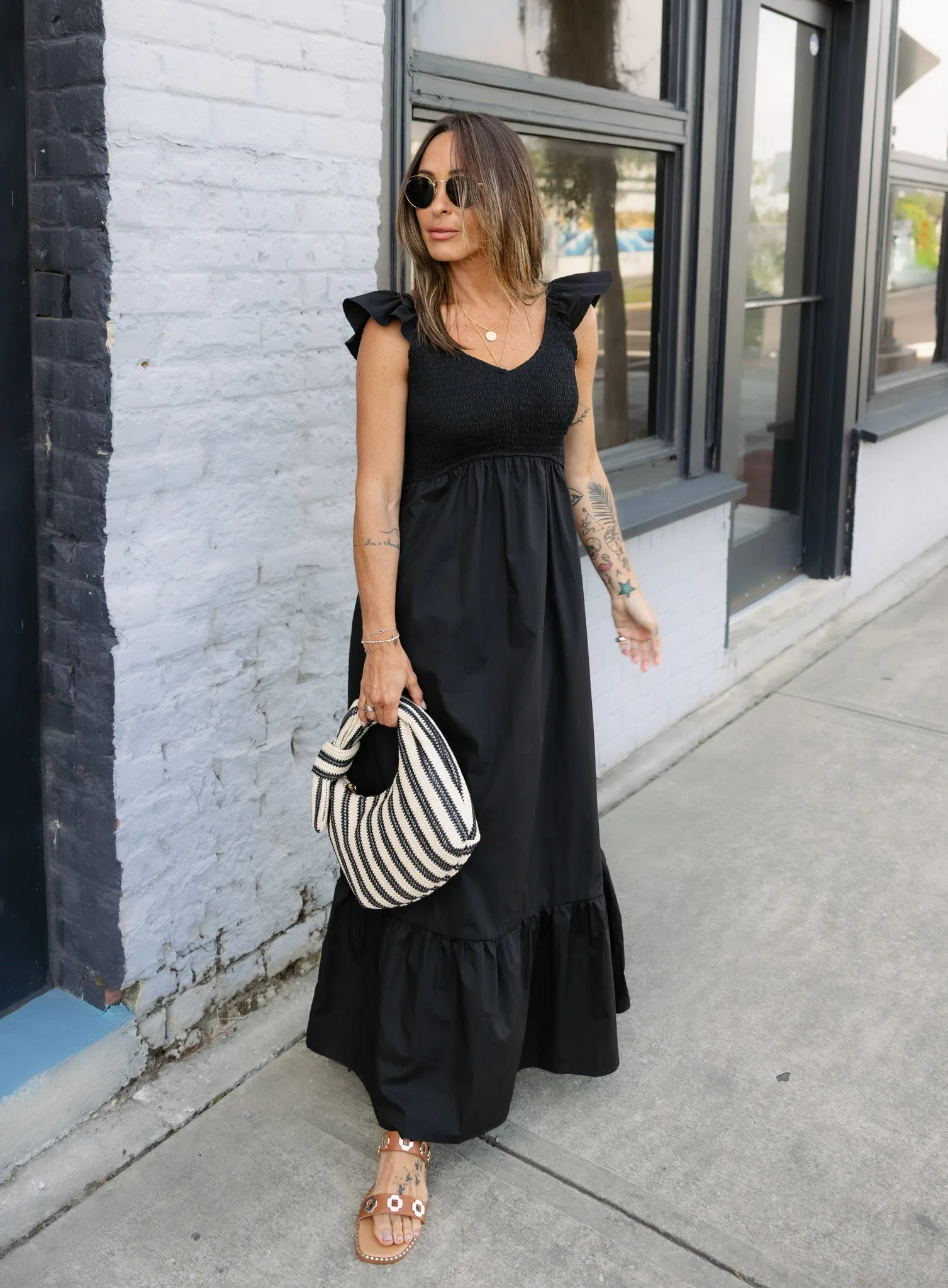 *COMING BACK* Clarke Flutter Sleeve Maxi Dress