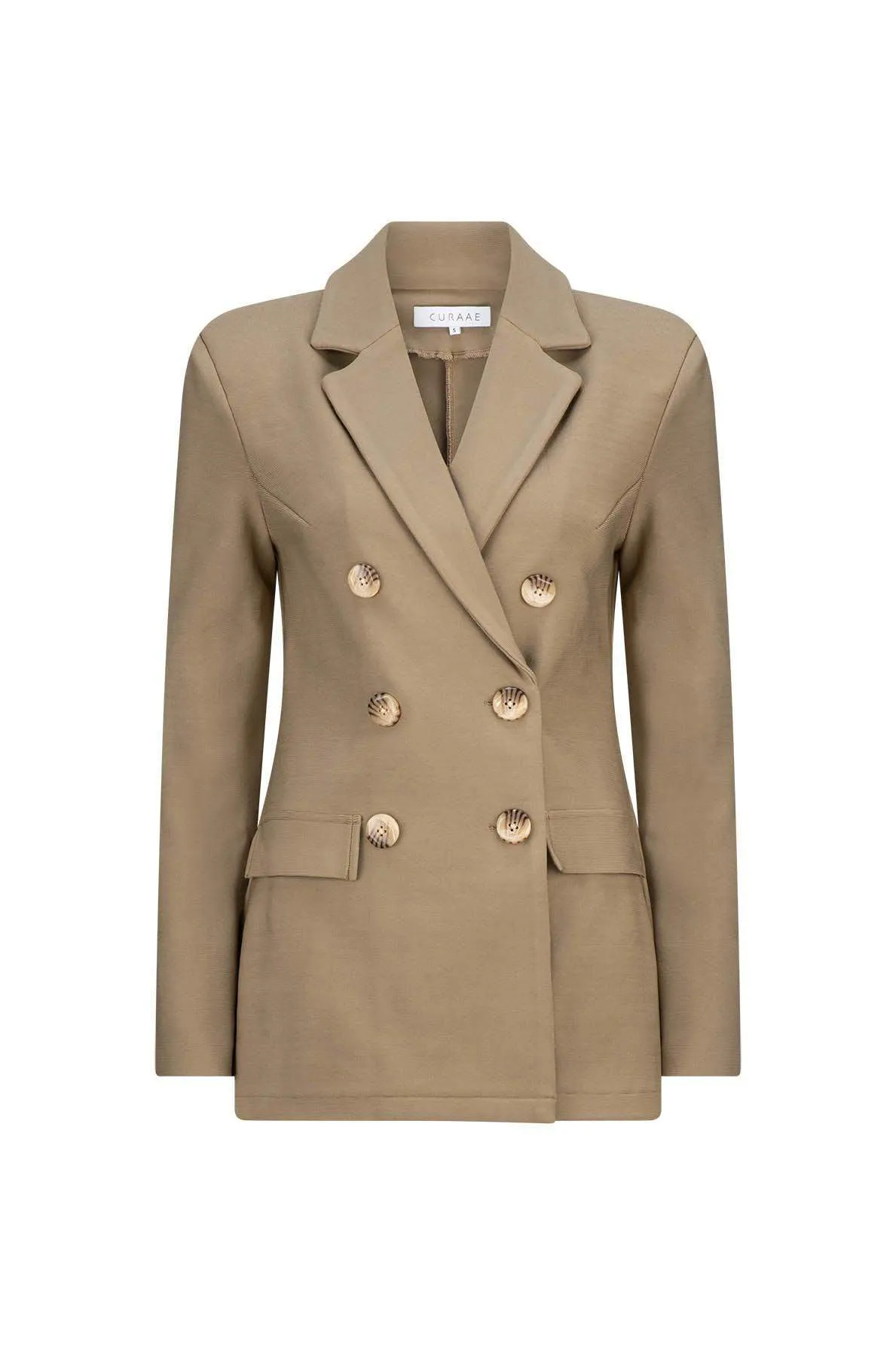 CURAAE Alexi Double Breasted Blazer in Green