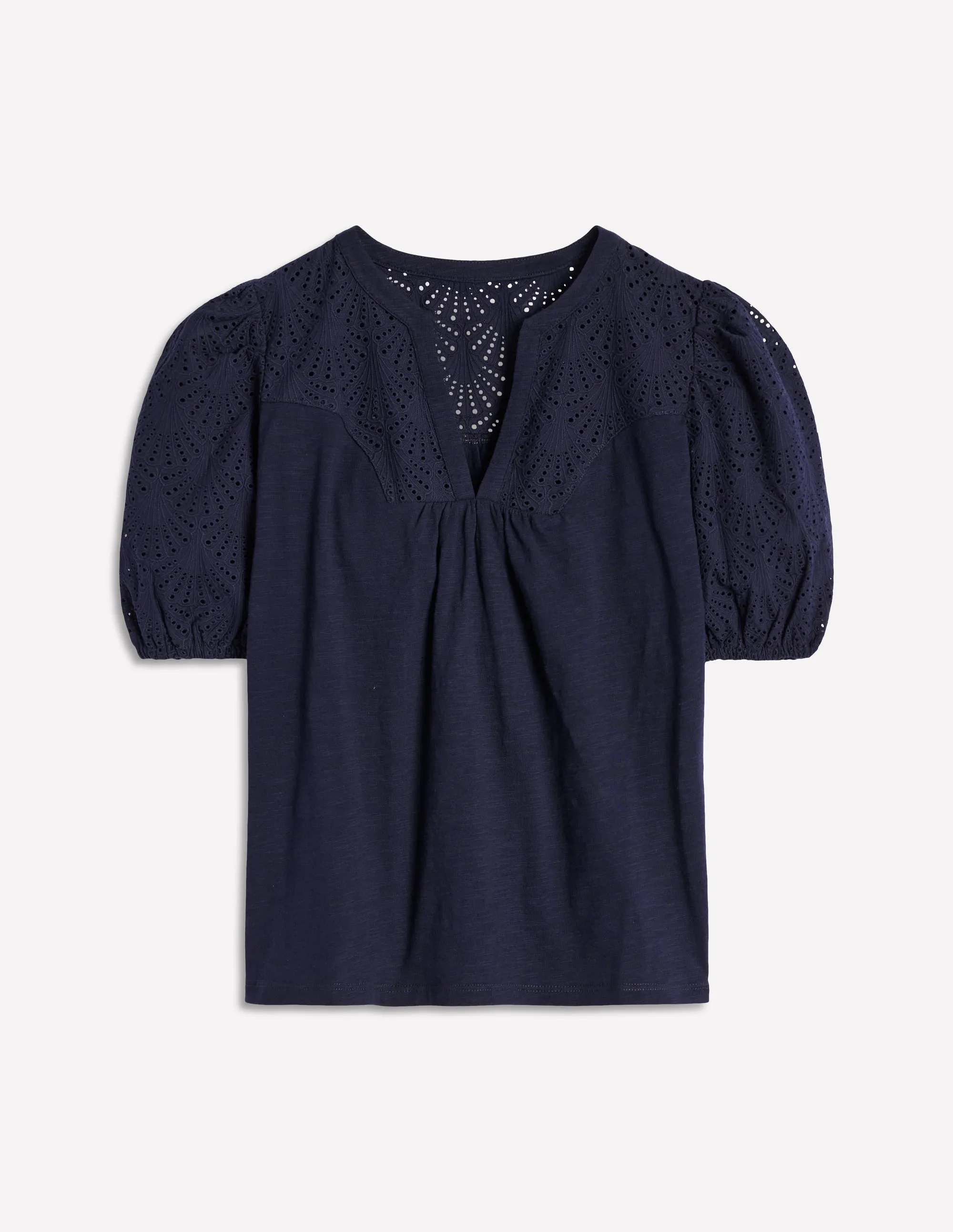 Dolly Broderie Top-Navy