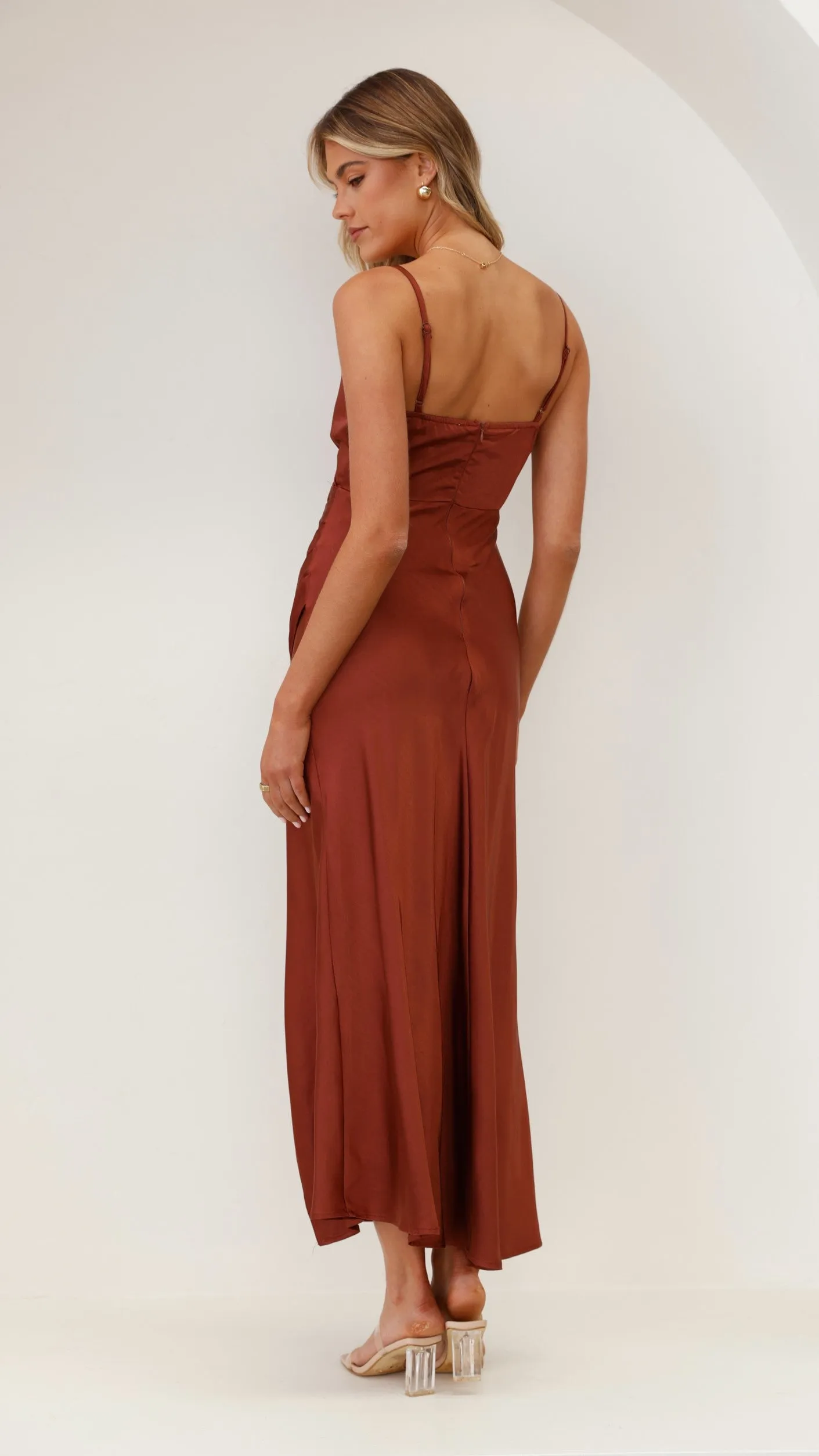 Elsa Midi Dress - Rust