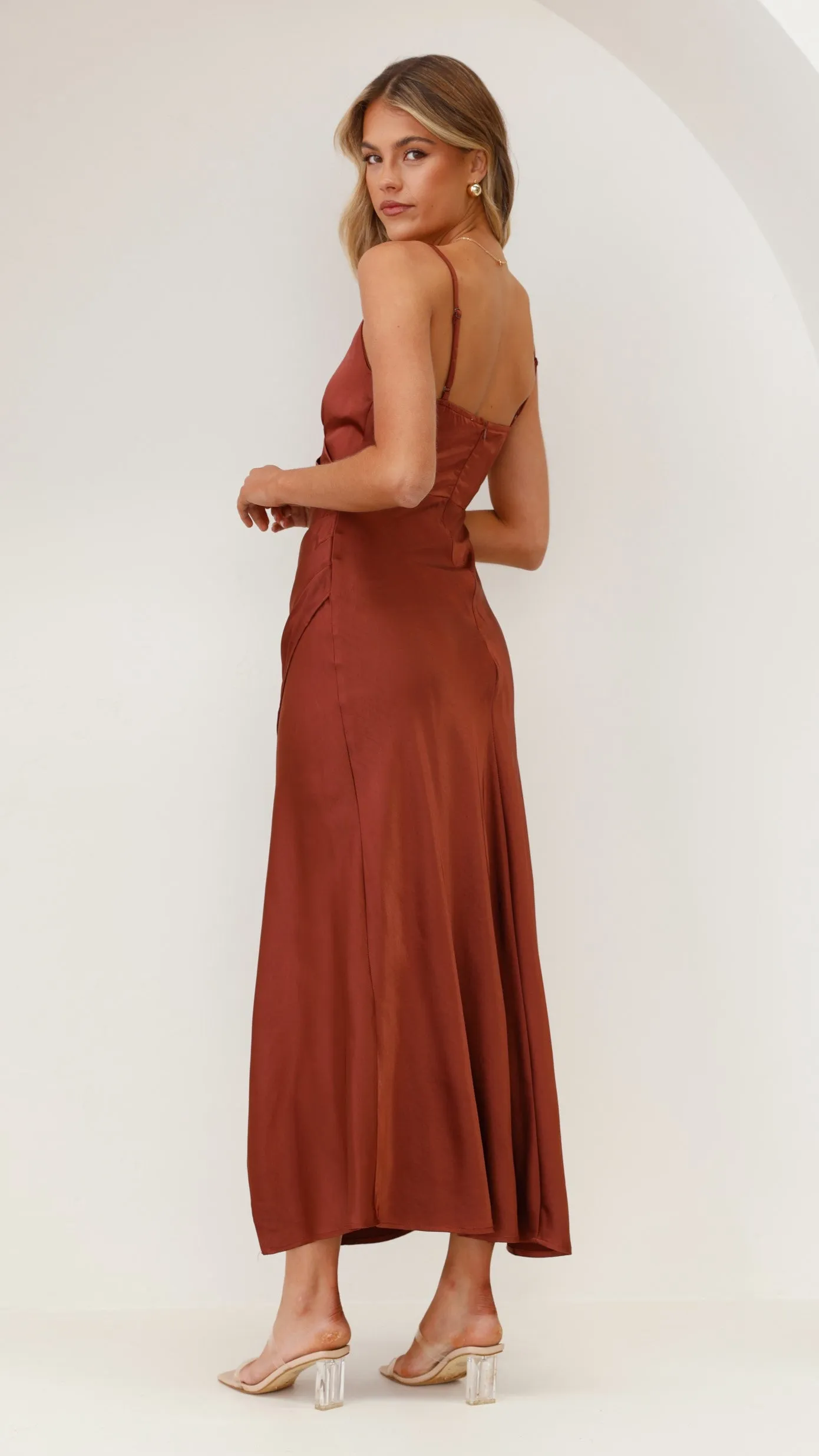 Elsa Midi Dress - Rust