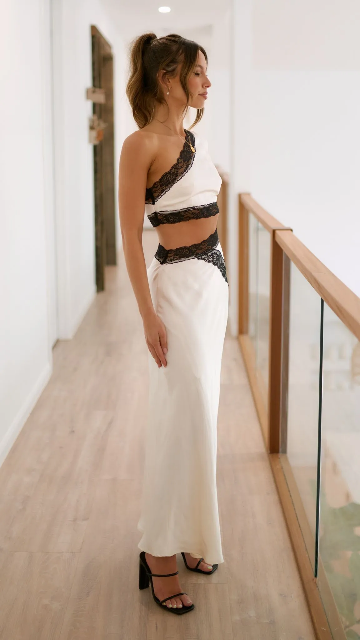 Emily One Shoulder Maxi Dress - White