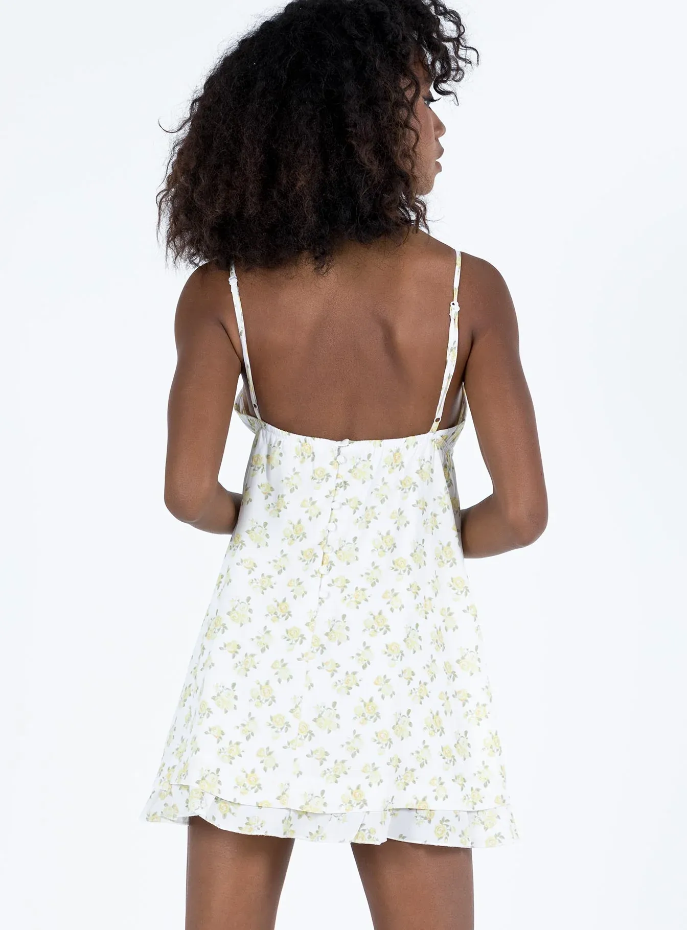 Empress Of Love Mini Dress Yellow Floral