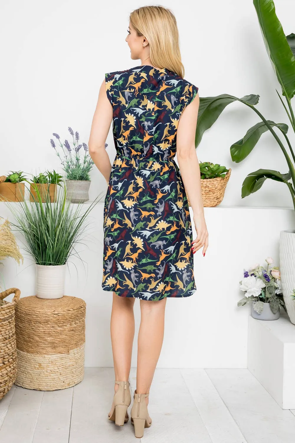 French Cafe Dress in Dino