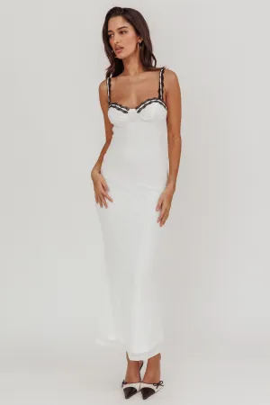 Girl Power Lace Strap Maxi Dress White