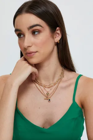 Gold 5Pcs Charm Necklace