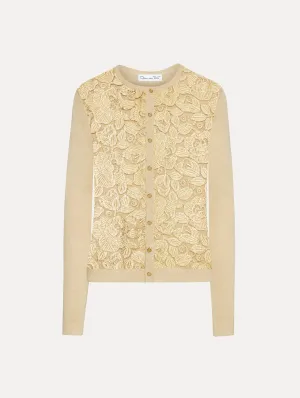 Gold Foil English Rose Inset Cardigan