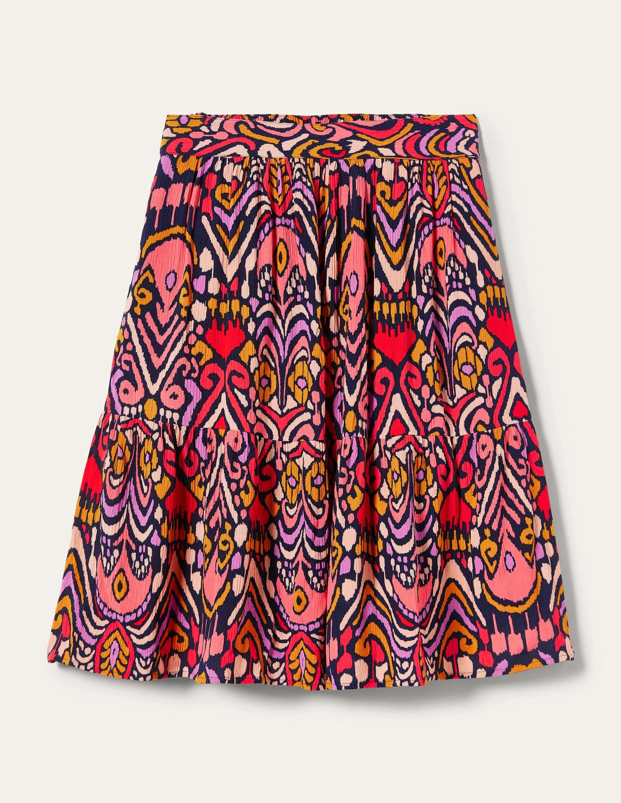 Grace Crinkle Mini Skirt-French Navy. Ikat Charm