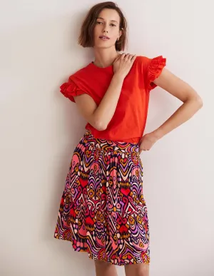 Grace Crinkle Mini Skirt-French Navy. Ikat Charm