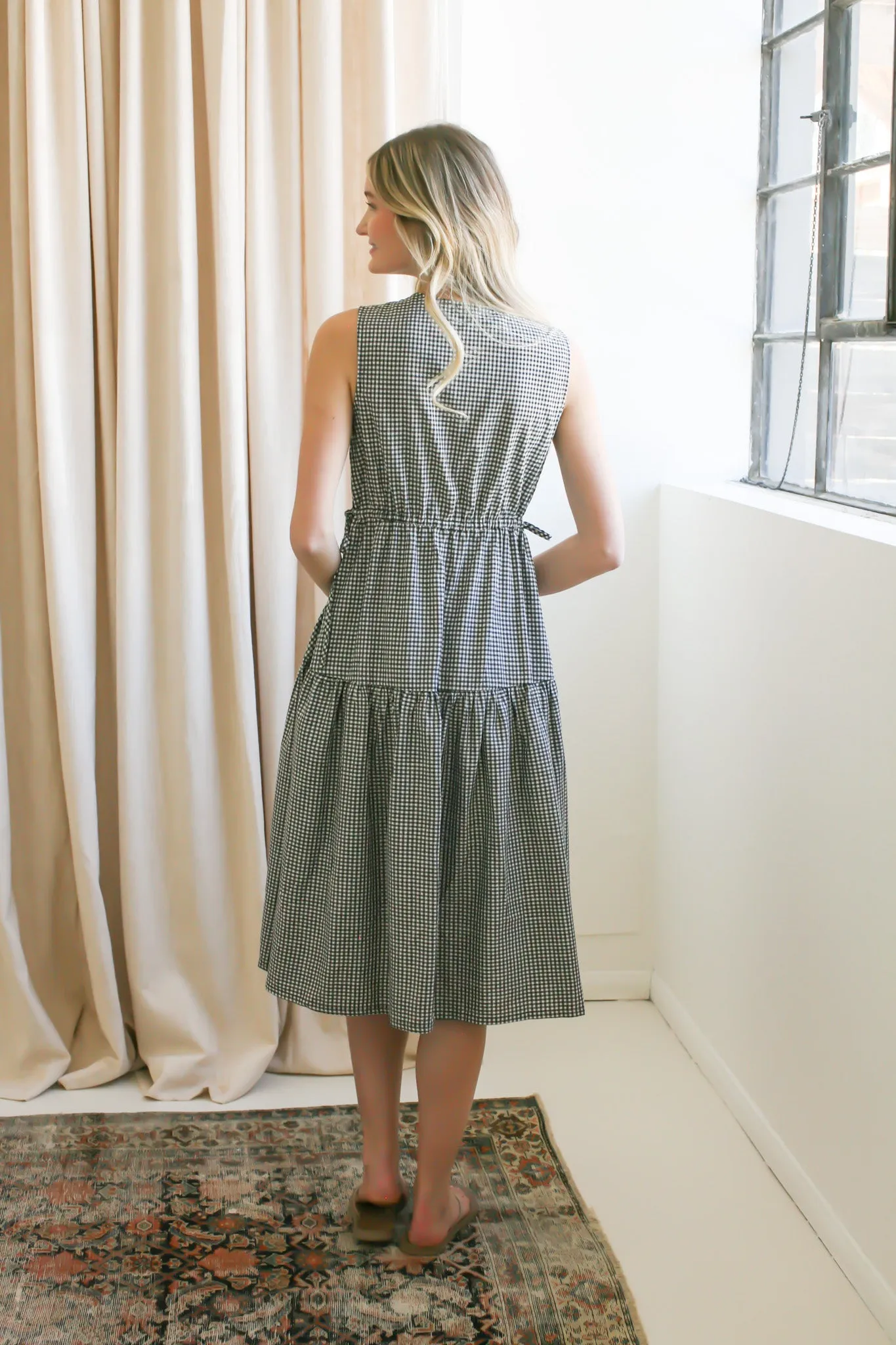 Gracie Gingham Midi Dress