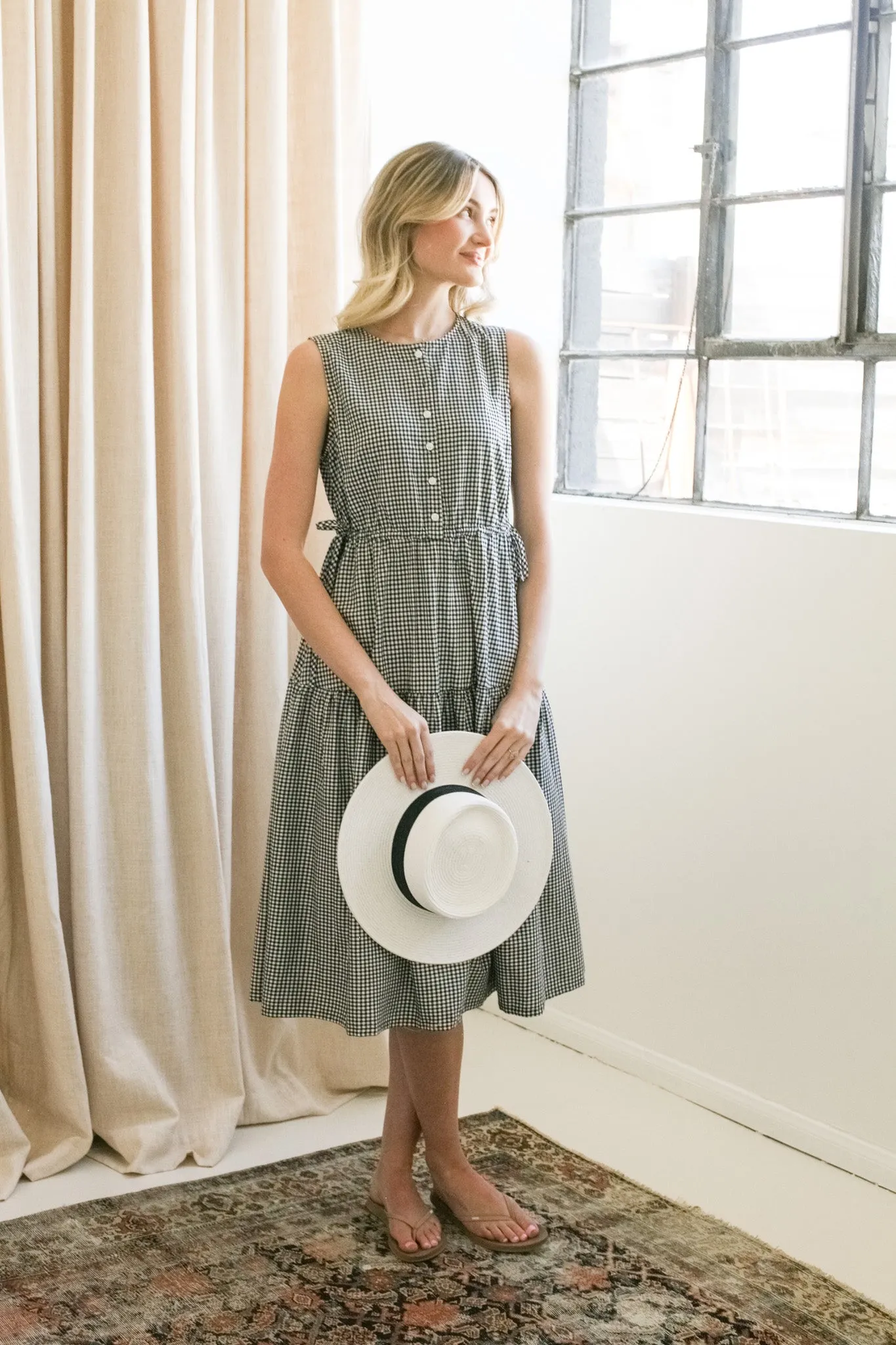 Gracie Gingham Midi Dress