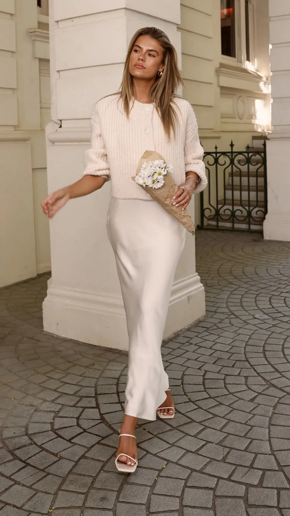 Harper Thin Strap Maxi Dress - Ivory