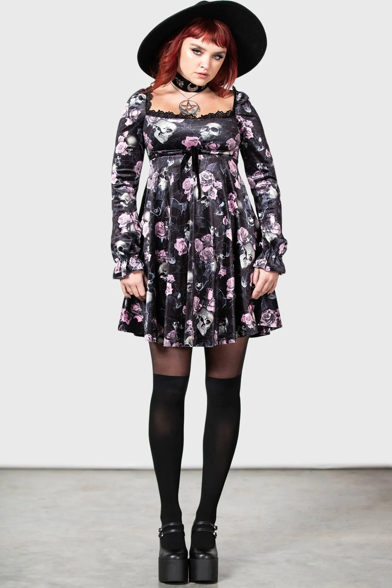 Imperia Long Sleeve Dress [BLACK/PINK] - Resurrect