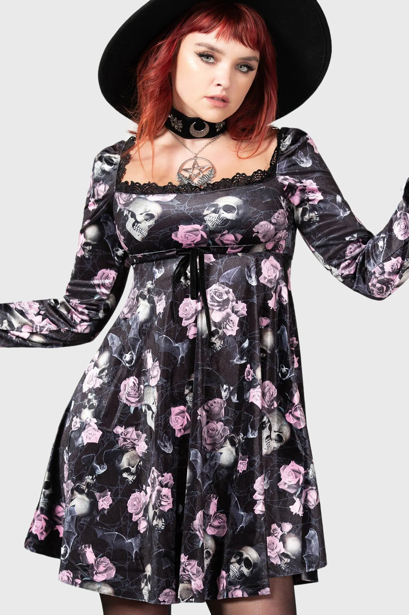 Imperia Long Sleeve Dress [BLACK/PINK] - Resurrect
