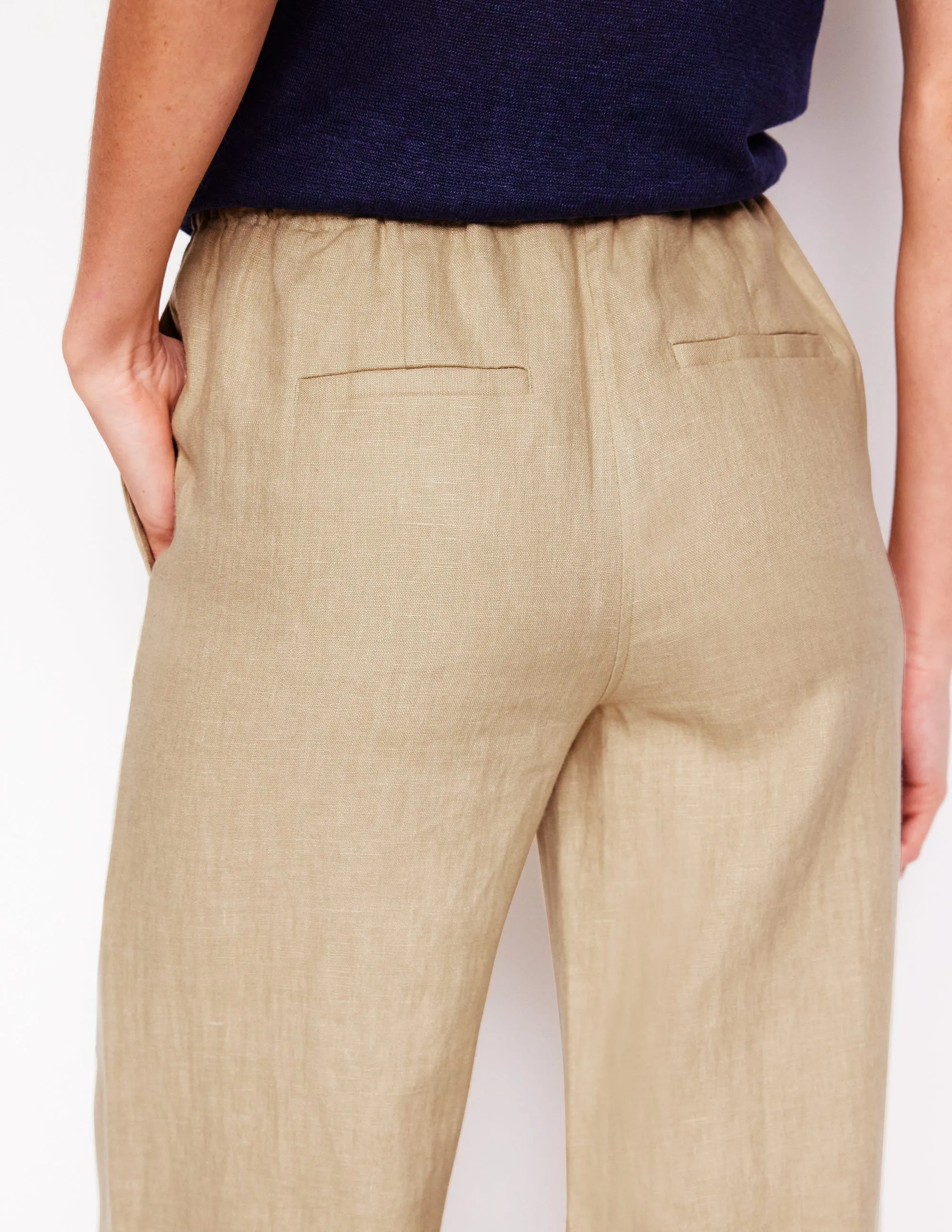 Islington Linen Trousers-Oatmeal