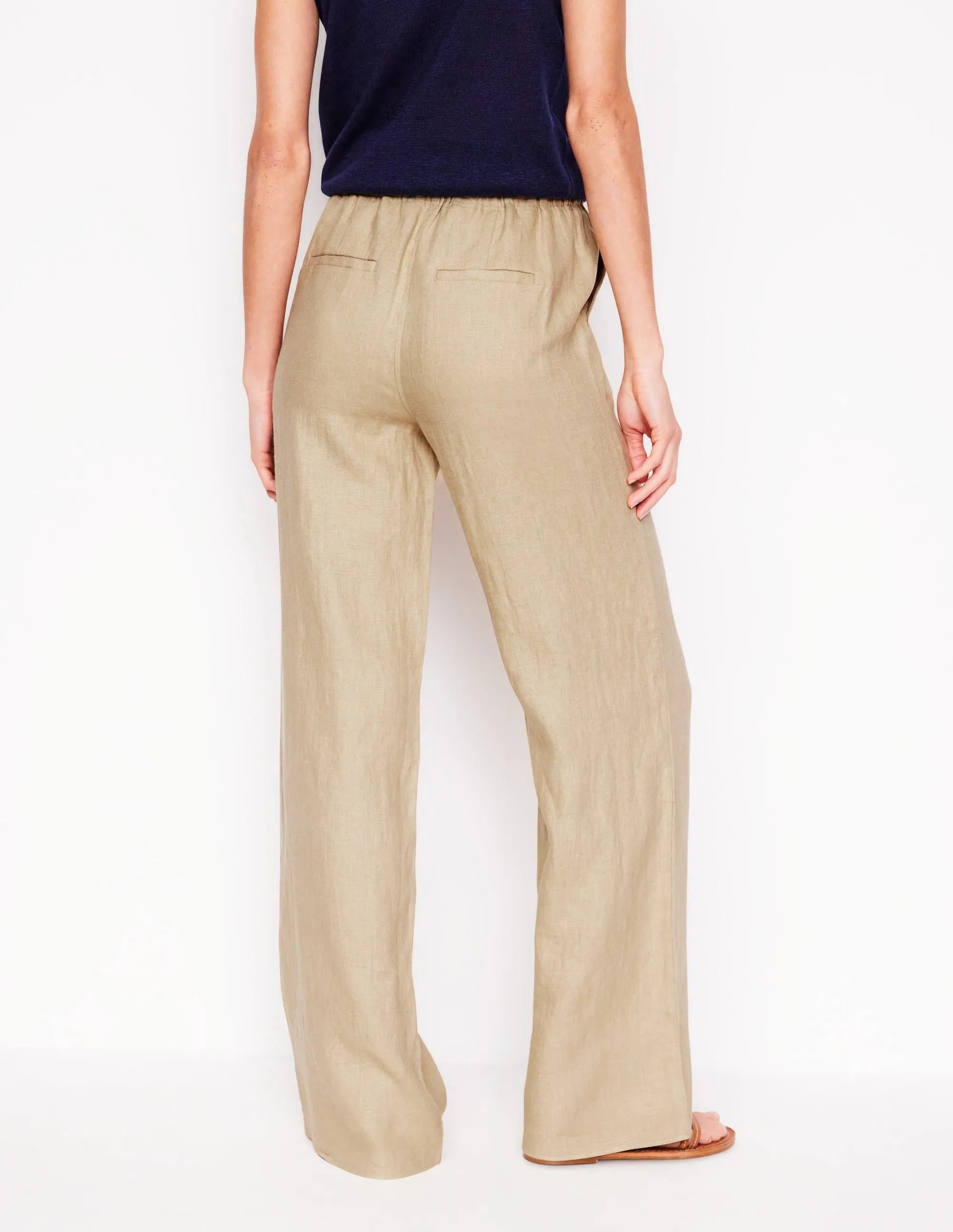 Islington Linen Trousers-Oatmeal