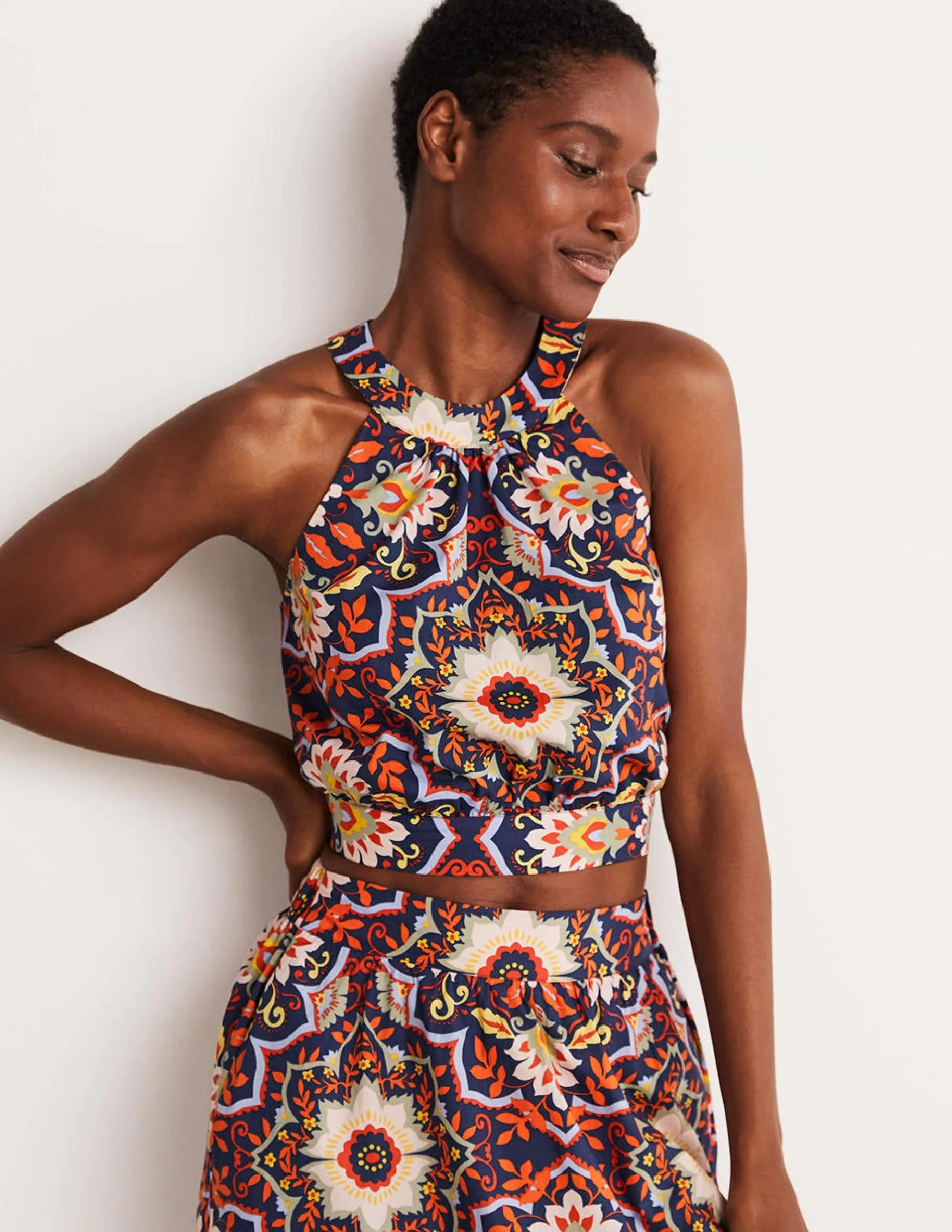 Jessica Halterneck Co-ord Top-French Navy. Bloomsbury