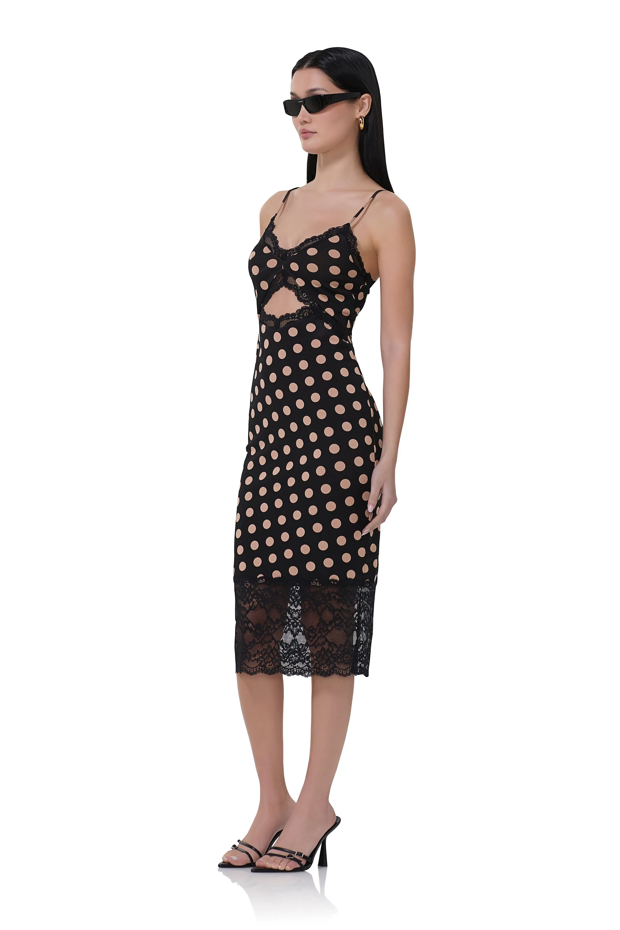 Josette Lace Dress - Almond Dot
