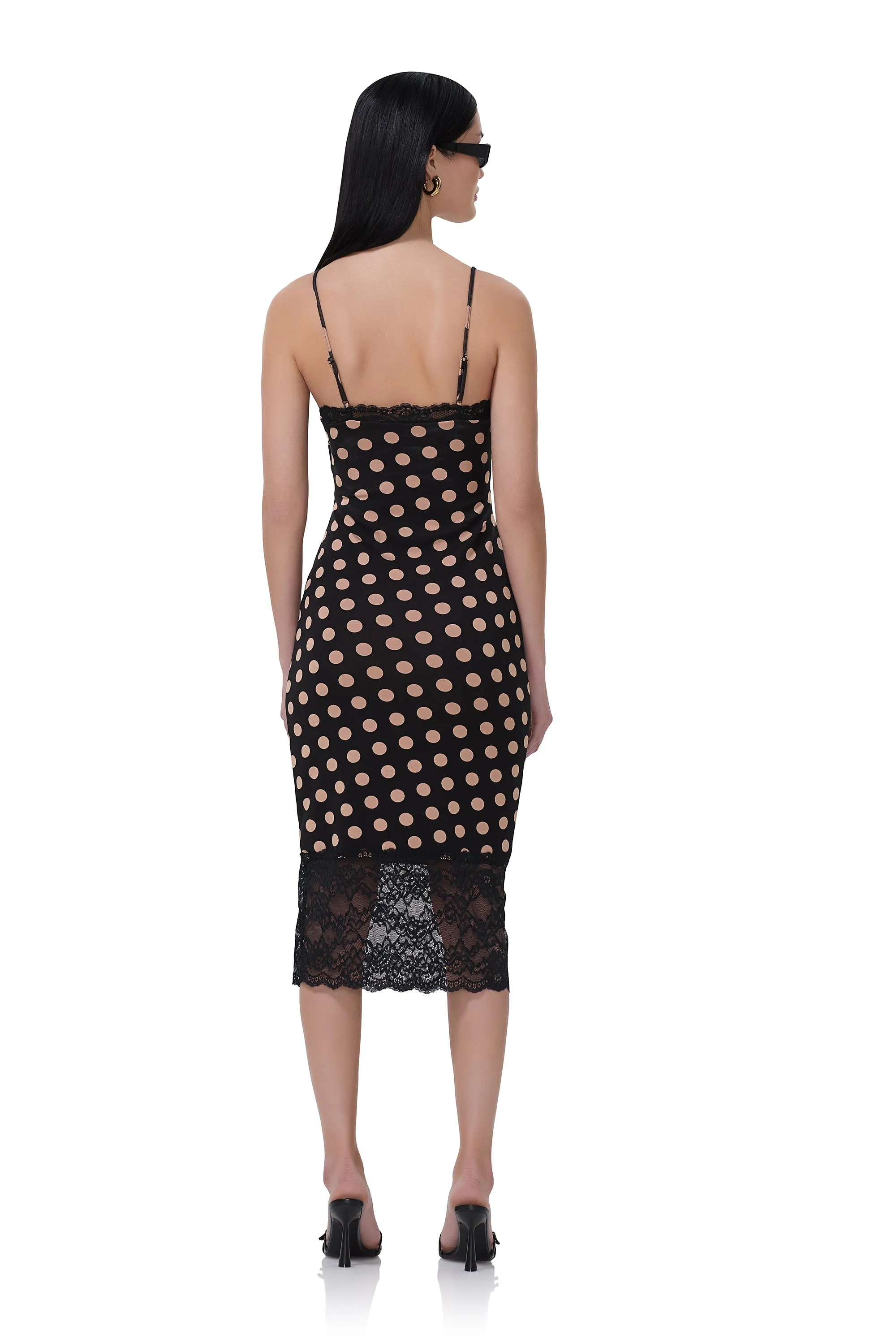 Josette Lace Dress - Almond Dot