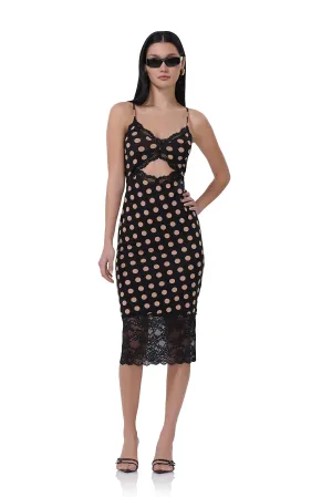 Josette Lace Dress - Almond Dot