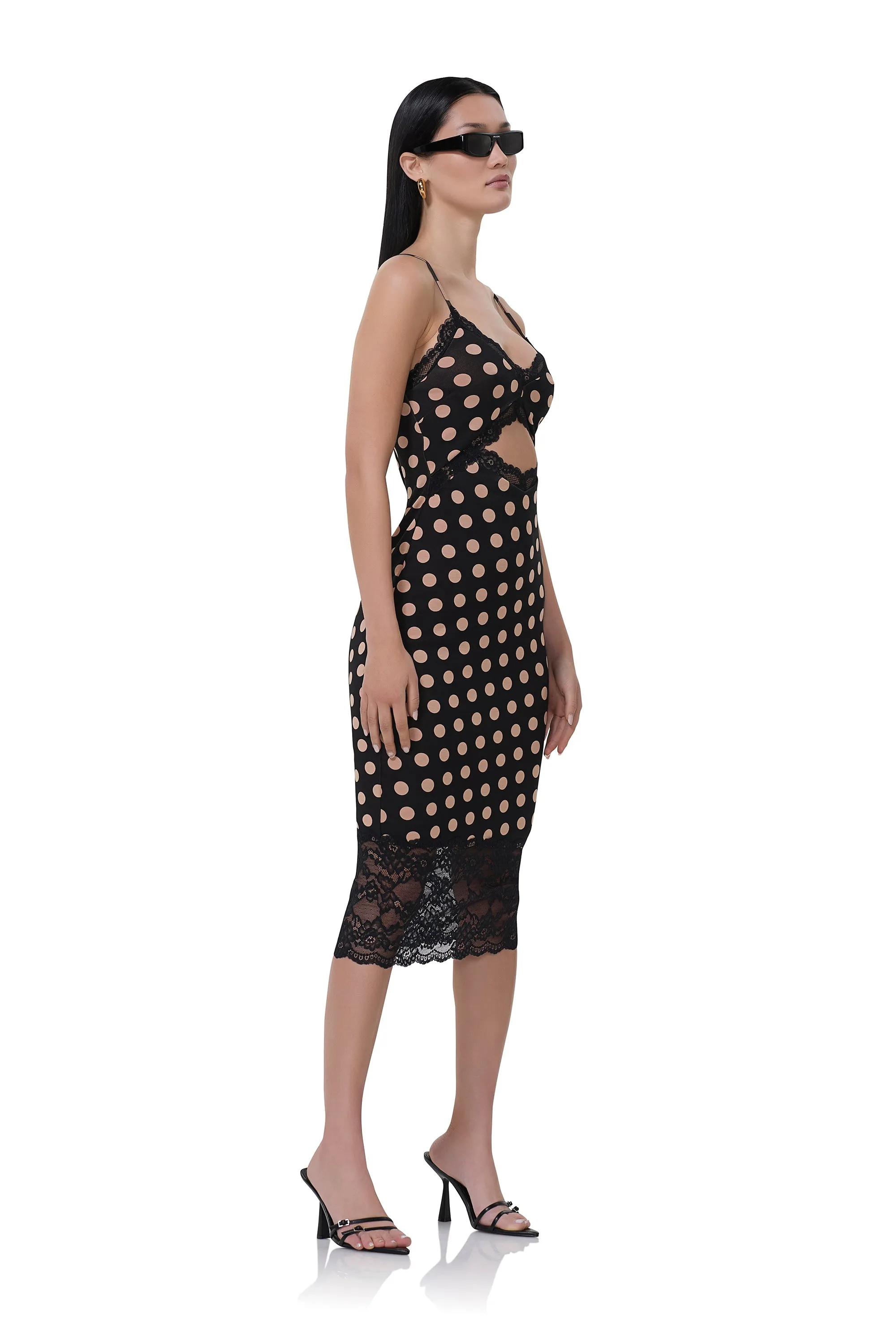 Josette Lace Dress - Almond Dot