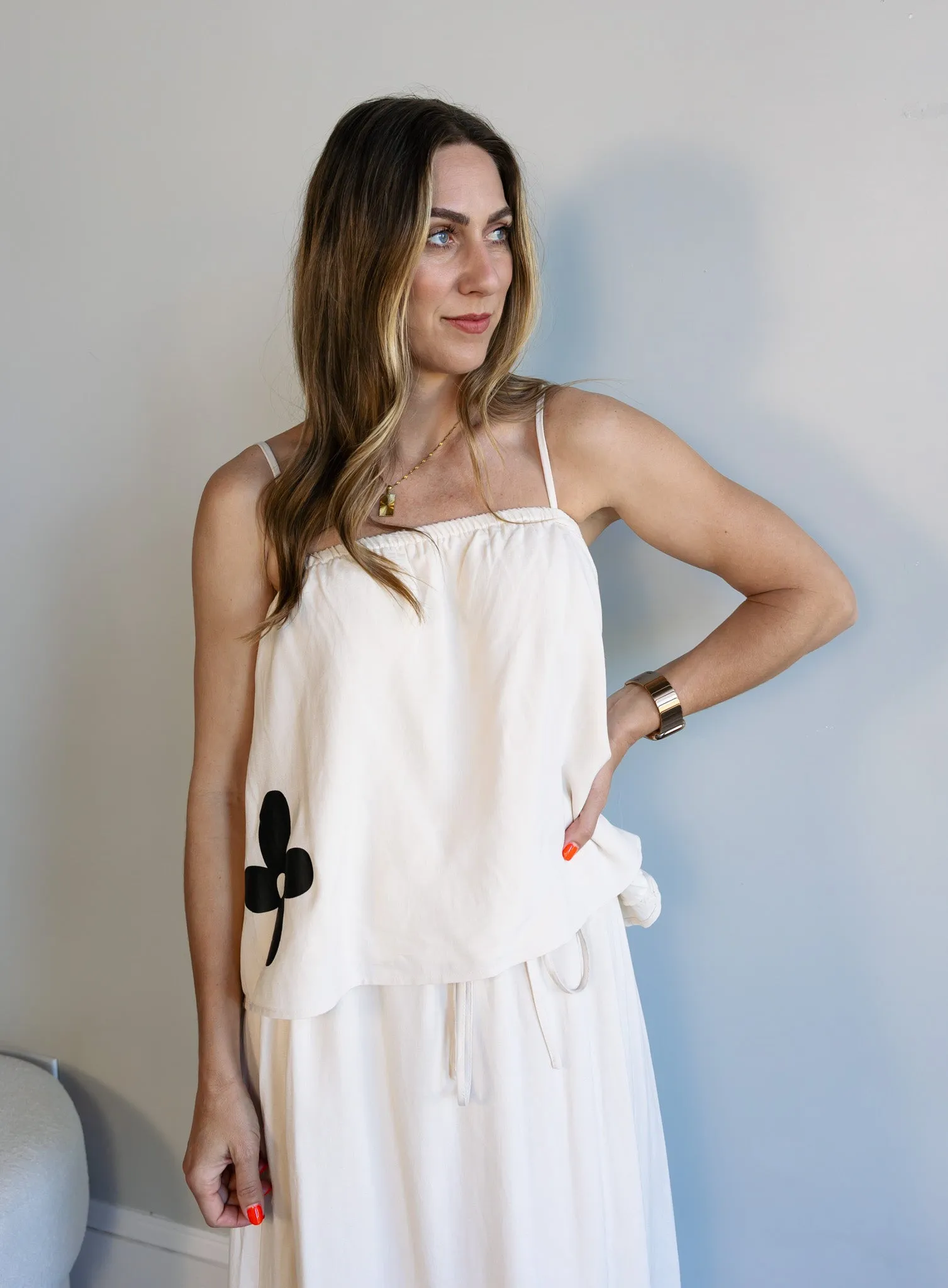 Kira Floral Linen Tank
